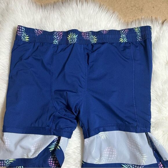 Navy Pineapple Print Athletic Shorts NWOT - Picture 9 of 9